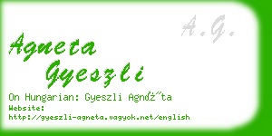 agneta gyeszli business card